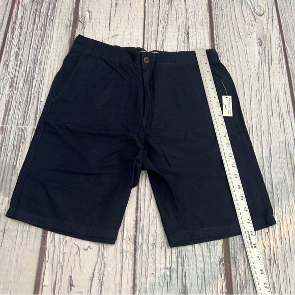 Amazonessentials MenClassic-fit 9” Flat-Front Linen NavyBlue Short Small petite - Picture 7 of 13